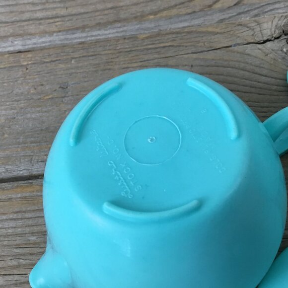 Vintage Lustro-Ware Turquoise Creamer & Sugar Bowl with Lid – Plastic USA MCM - Picture 8 of 8